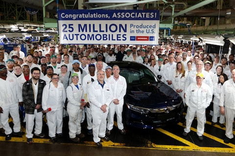 Honda bouwt 25 miljoenste auto in de VS