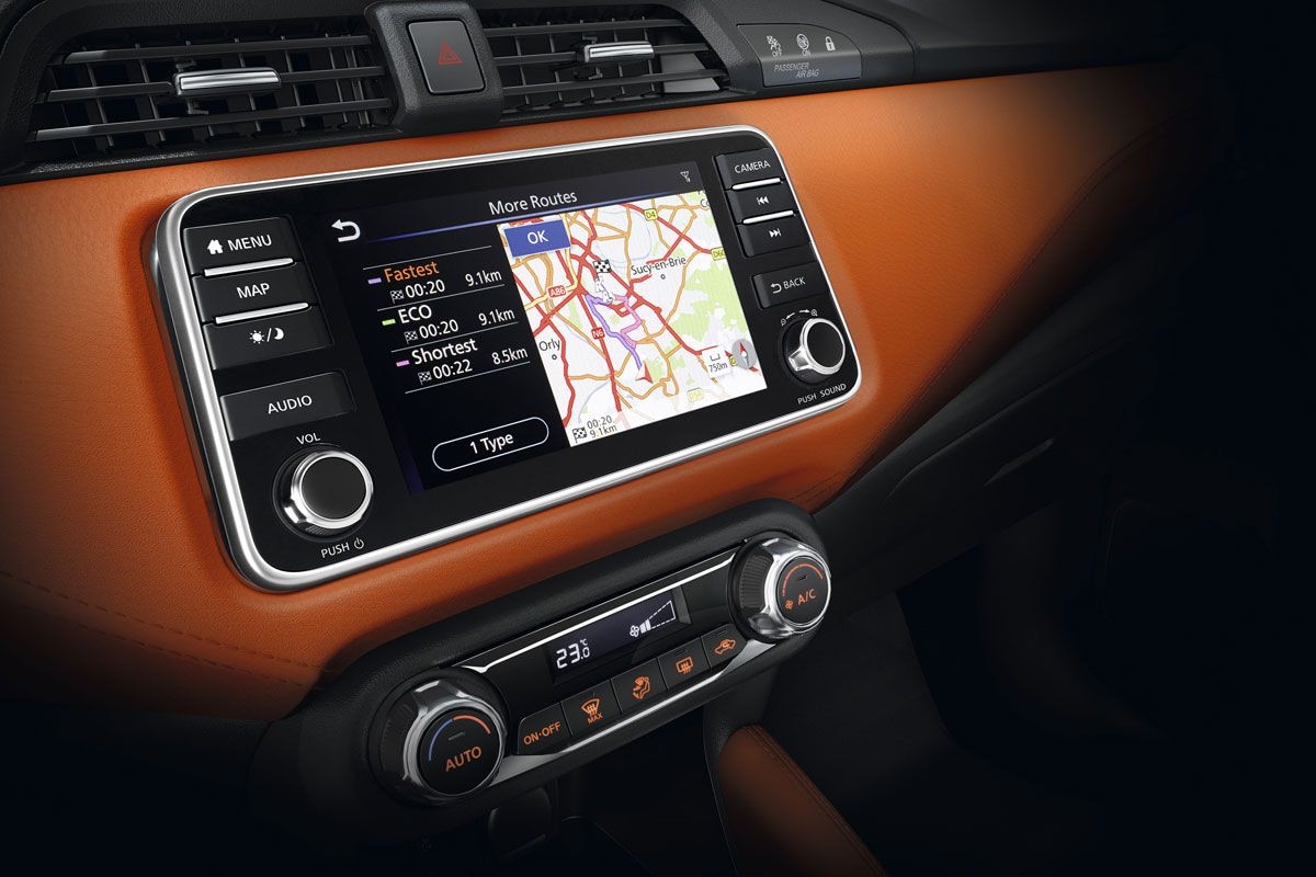 Nissan Micra infotainment navigatie