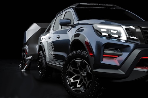 Opgetuigde Nissan Navara naar Hannover