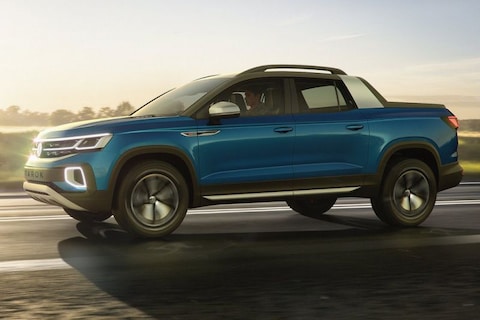 Elektrische pick-up Volkswagen van de baan