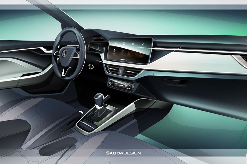 Skoda Scala interieur schets