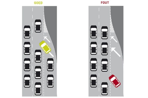 Zo kun je het beste ritsen in het verkeer