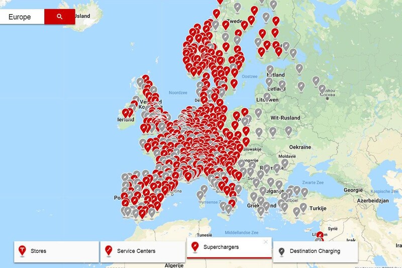 Tesla Superchargers overzicht