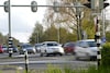 Verkeer drukte kruispunt stoplicht 