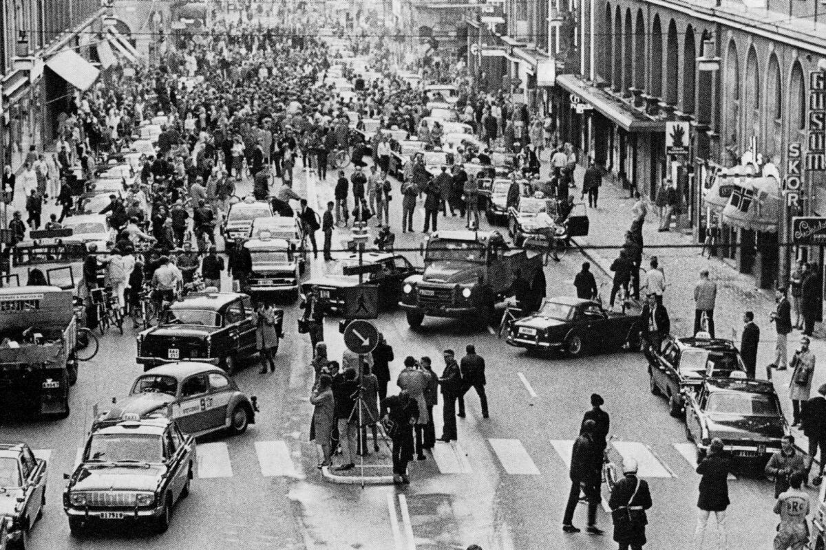 Stockholm Kungsgatan 1967 Dagen H