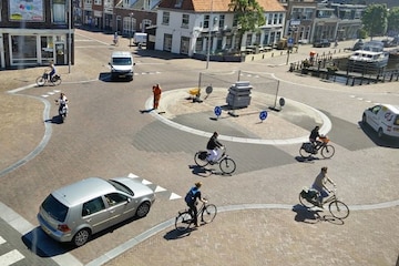 Dorp Stad Rkuispunt Fiets Rotonde Voetganger