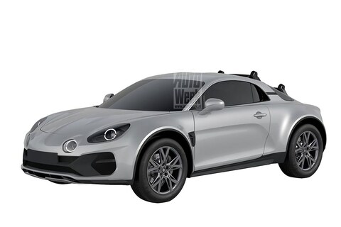Opgehoogde Alpine A110 op patentbeeld