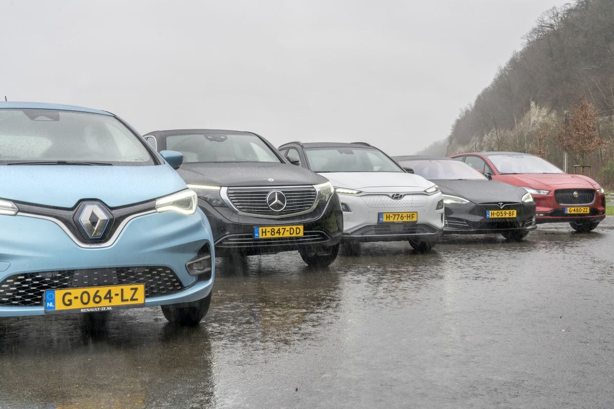EV's multitest dubbeltest elektrisch EV Tesla
