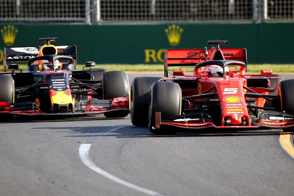 Max Verstappen en Sebastian Vettel F1 GP van AustraliÃ« (ANP)