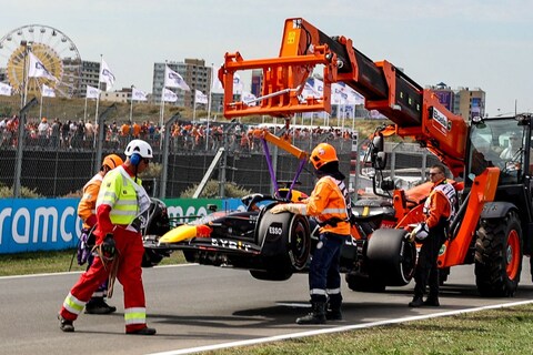 Max Verstappen direct in de problemen in Zandvoort