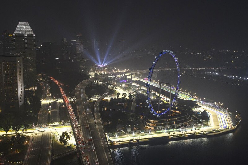 Marina Bay CIrcuit Singapore (nacht) (ANP)