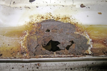 Roest bij campers Ducato Dorpel bij cabine