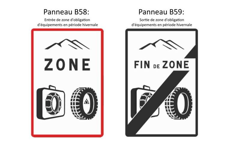 Verkeersbord Frankrijk winterbanden