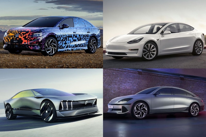 Streamliners Volkswagen ID7 Hyundai Ioniq 6 Tesla Model 3 