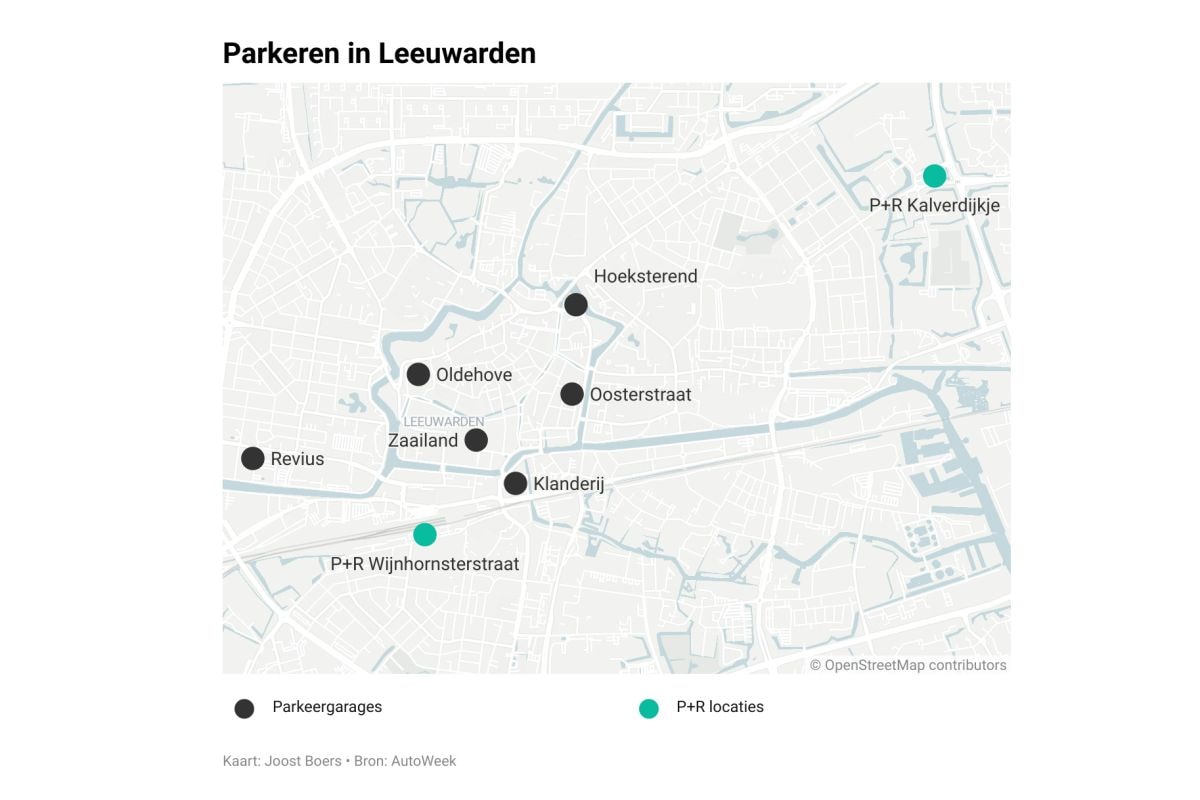Parkeergarages en P+R in Leeuwarden