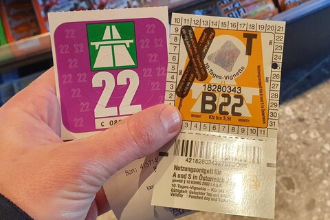 Tientallen boetes voor verkeerd geplakt Oostenrijks tolvignet