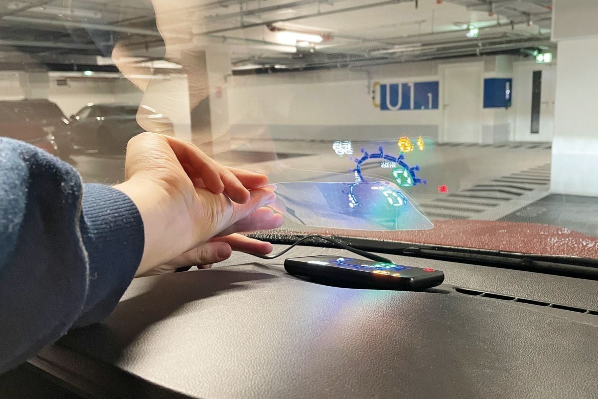 Test Head-up displays aanbrengen reflectorfolie