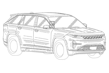 Patenttekening Jeep Cherokee S elektrisch Europa