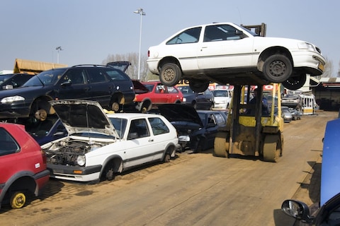 Per sloopauto wordt slechts een boodschappentas aan materiaal niet hergebruikt