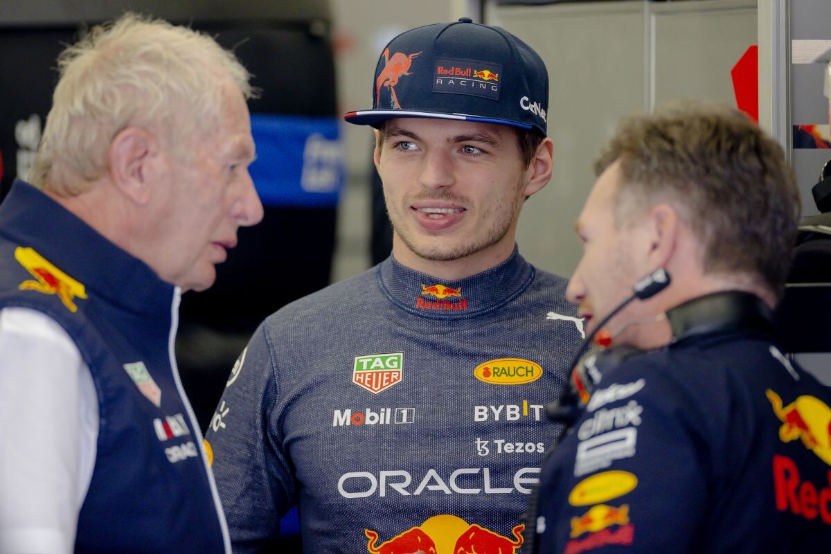 Max Verstappen Helmut Marko Christian Horner Red Bull (ANP)