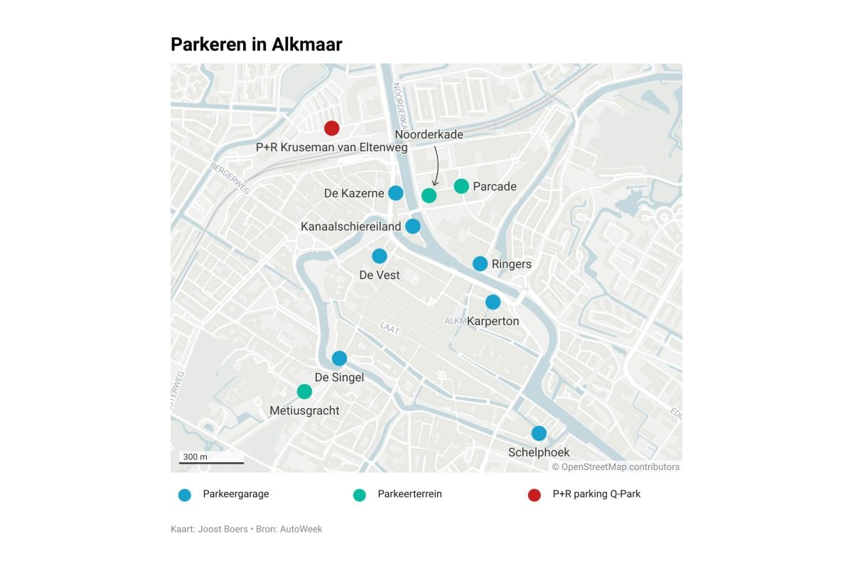 Parkeren in Alkmaar plattegrond