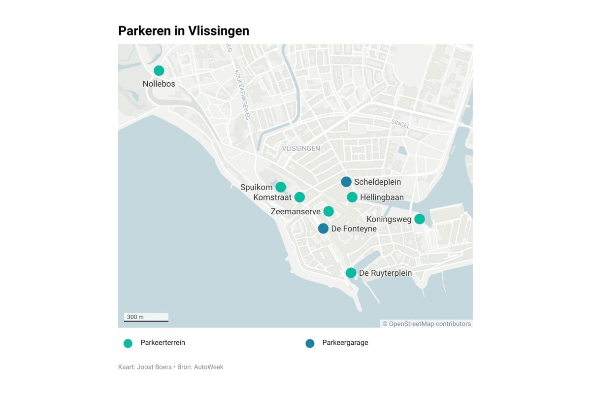Parkeren in Vlissingen kaartje