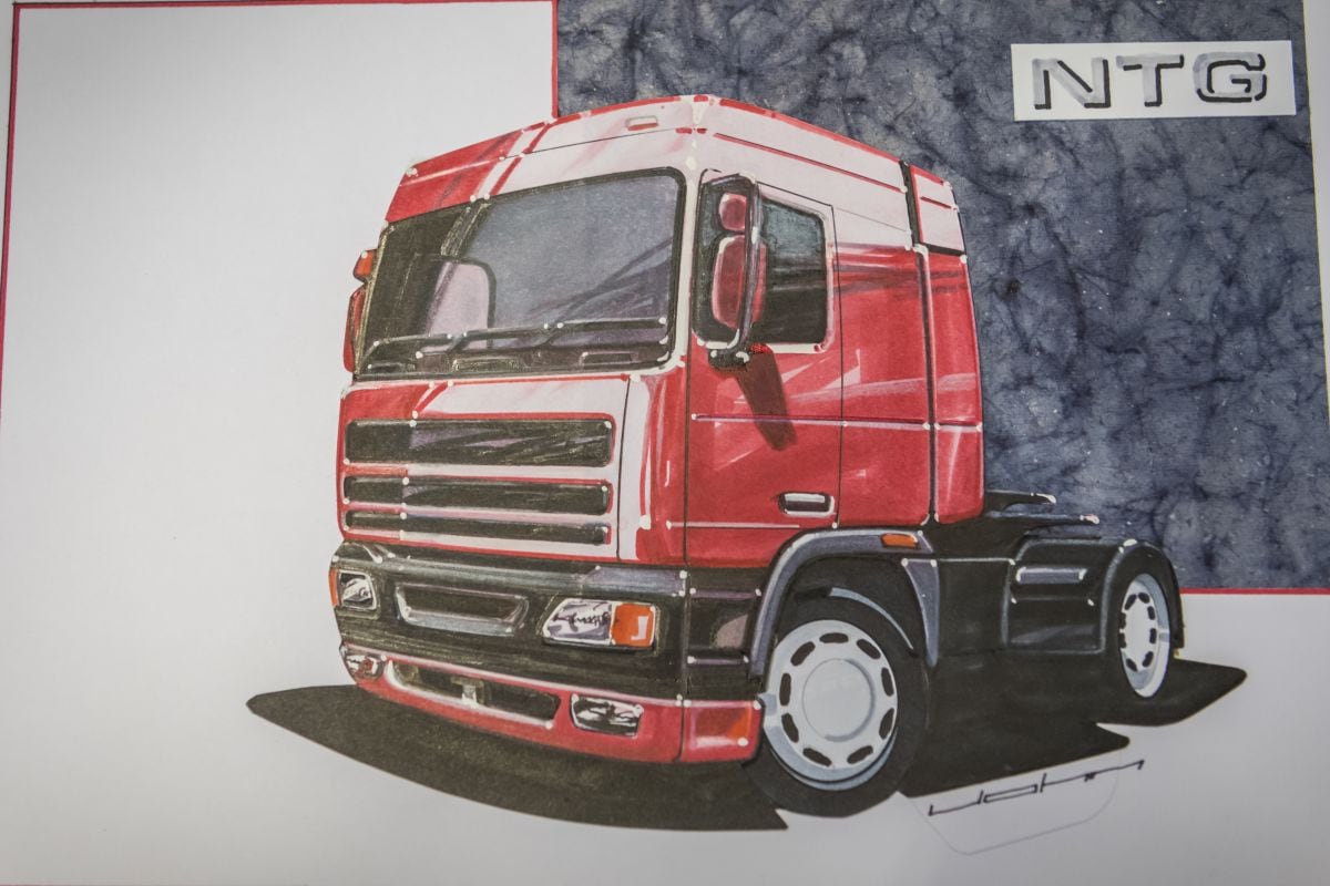 DAF 95 ontwerpschets