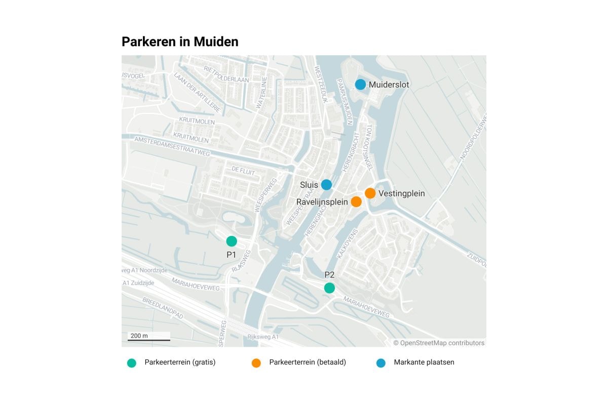 Parkeren in Muiden kaartje