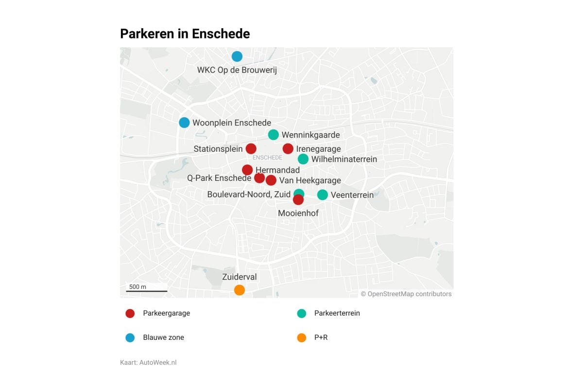 Parkeren in Enschede kaartje 9-10-2023