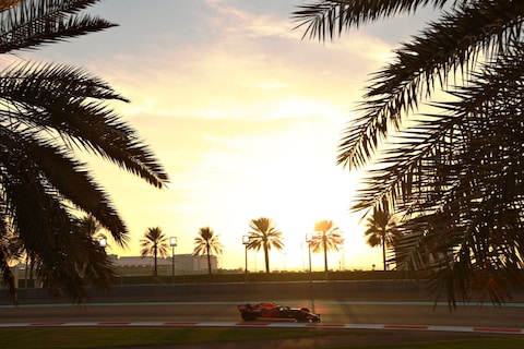 Gestroomlijnde bochten in Yas Marina Circuit, Abu Dhabi