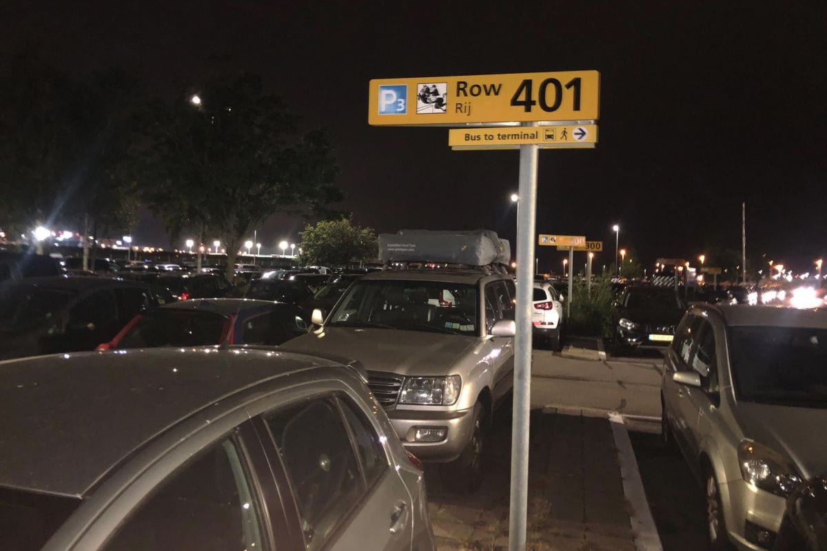P3 Lang parkeren Schiphol terrein rijnummer
