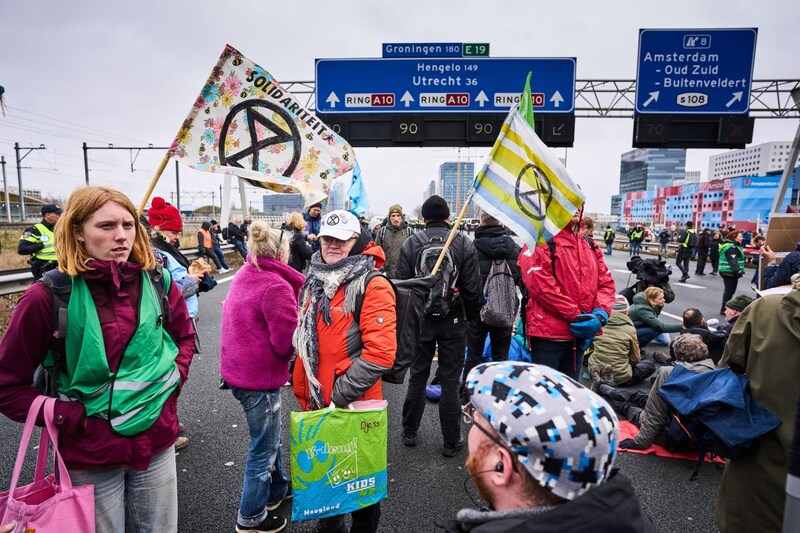 Extinction Rebellion A10 klimaatactivisten Amsterdam