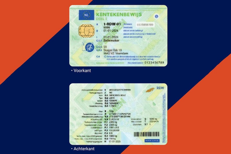 Kentekenbewijs kentekenpasje