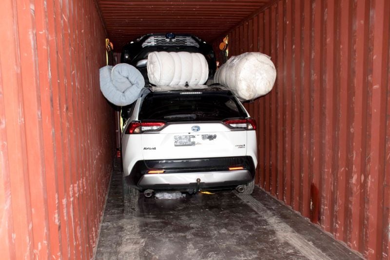 Toyota RAV4 in container