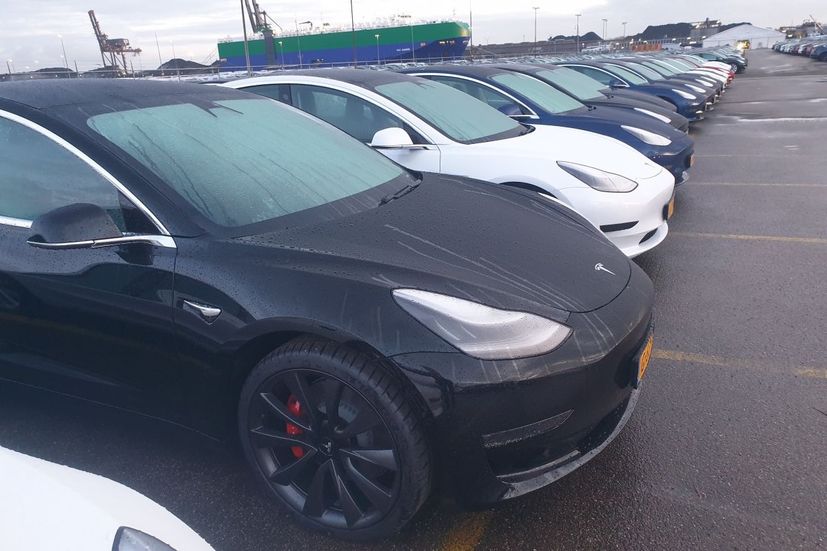 Tesla Model 3 aflevering 2019 Koopman Car Terminal 