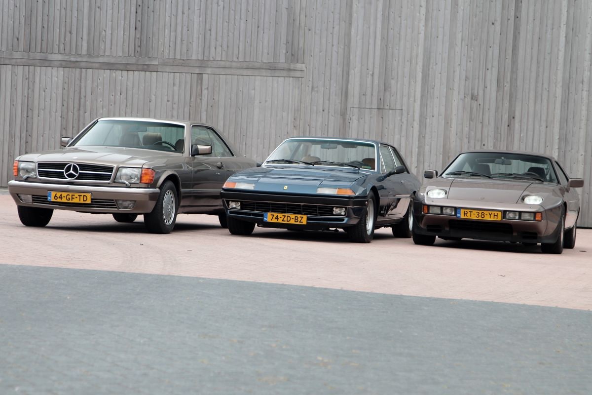 Mercedes 560 SEC - Ferrari 400i - Porsche 928