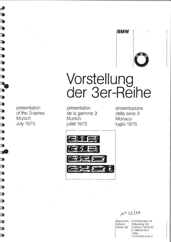 Persmap eerste BMW 3-serie E21
