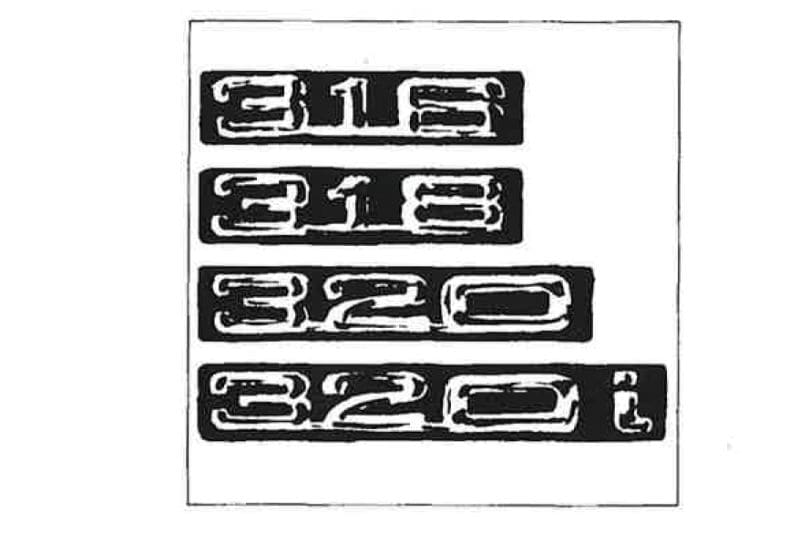 Typeplaatjes op BMW 3-serie E21 persmap