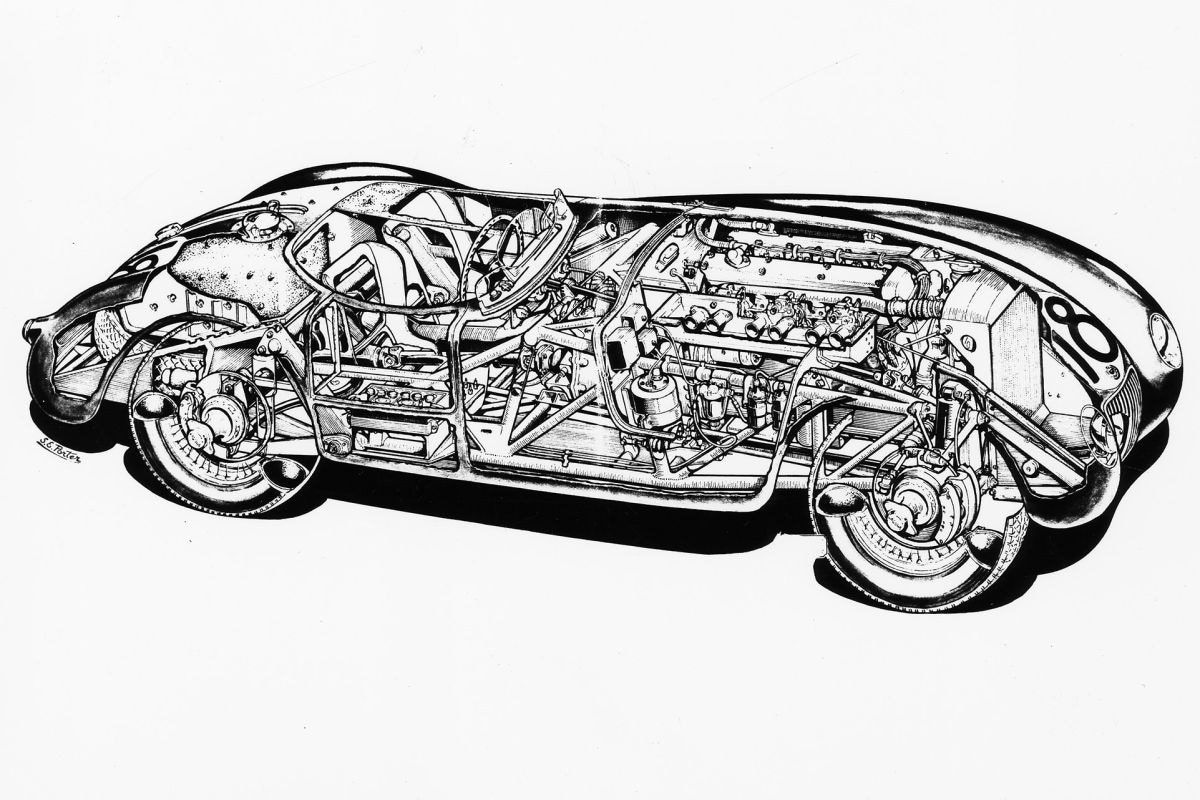 foto's van oude auto's voor bij een verhaal over remmen