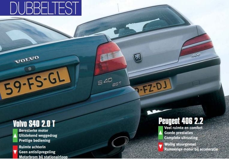 Dubbeltest Volvo S40 en Peugeot 406