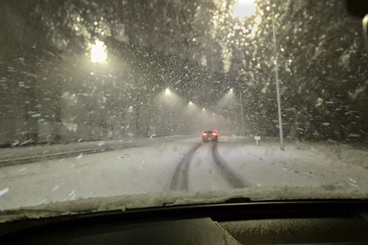 Sneeuw koplampen