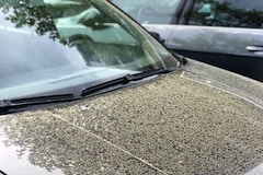 Pollen, stuifmeel op auto