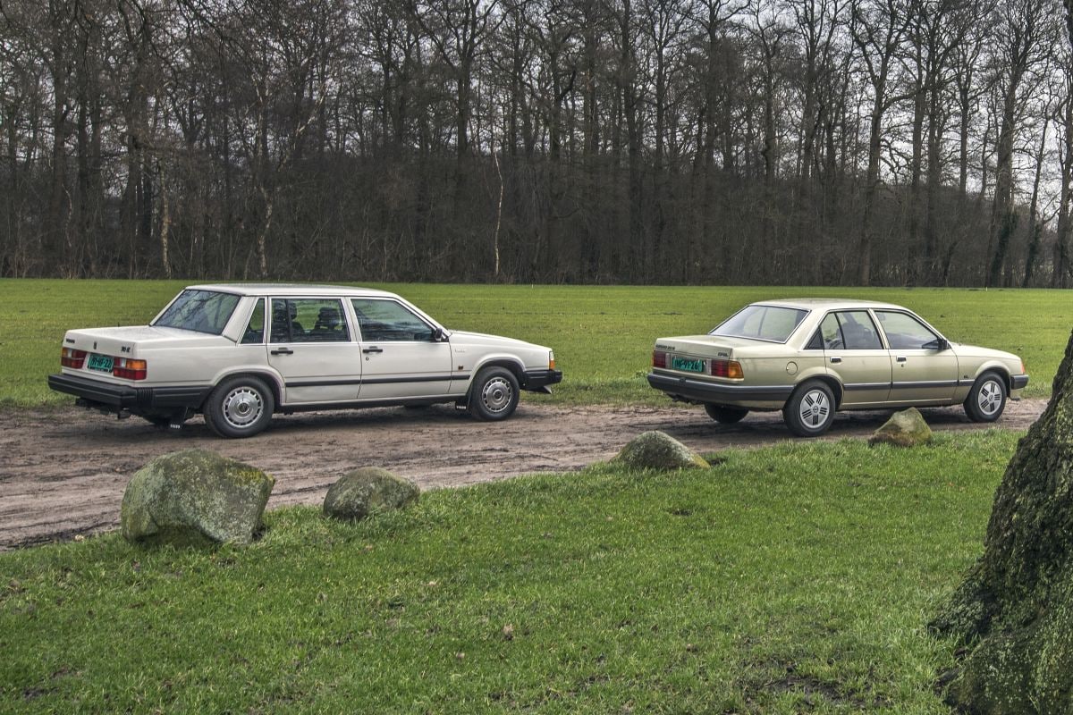 Opel Rekord en Volvo 740 sedans uit jaren 80