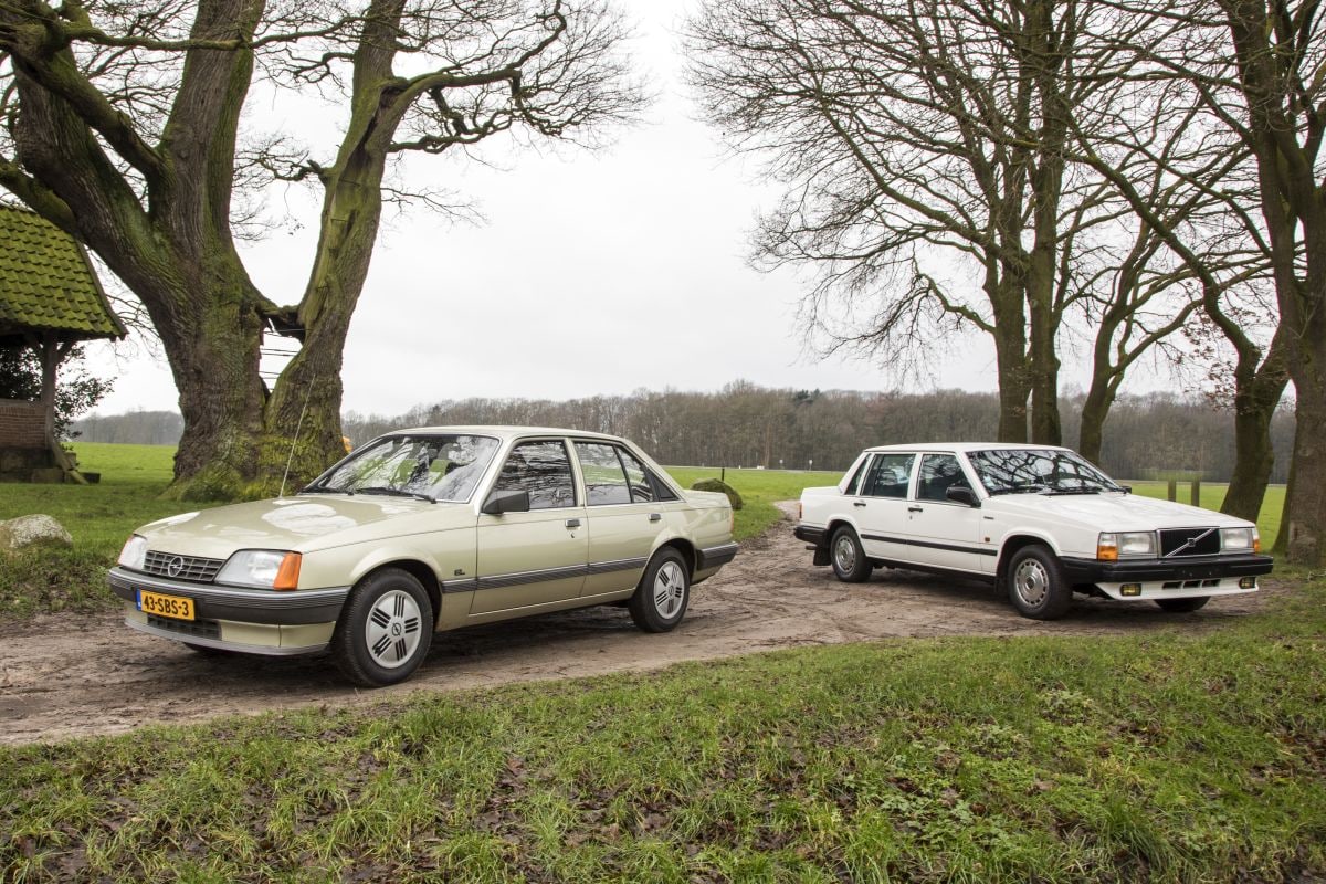 Opel Rekord en Volvo 740 sedans uit jaren 80