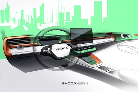 Ook het interieur van de Skoda Epiq toont een nieuwe designrichting voor Skoda