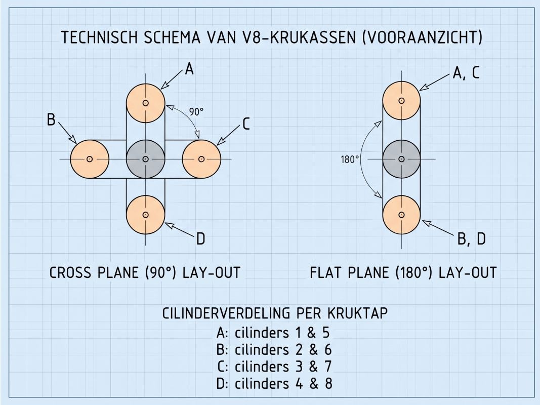 V8 krukas flat plane vs cross plane
