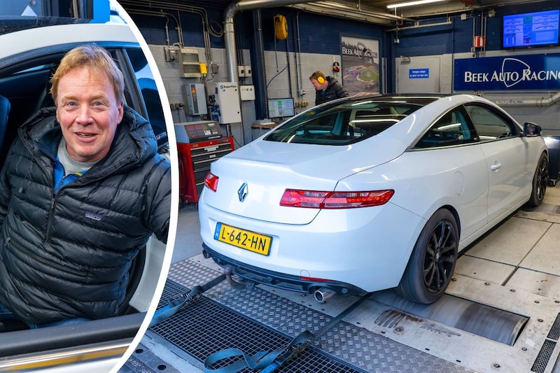 Jan (57) heeft een garage vol Renaults, maar deze Laguna Coupé steelt de show op de rollenbank