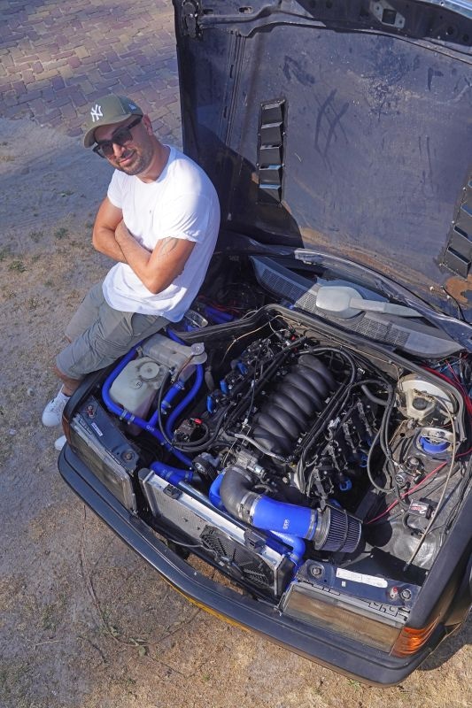 Mercedes 190 met Corvette motor